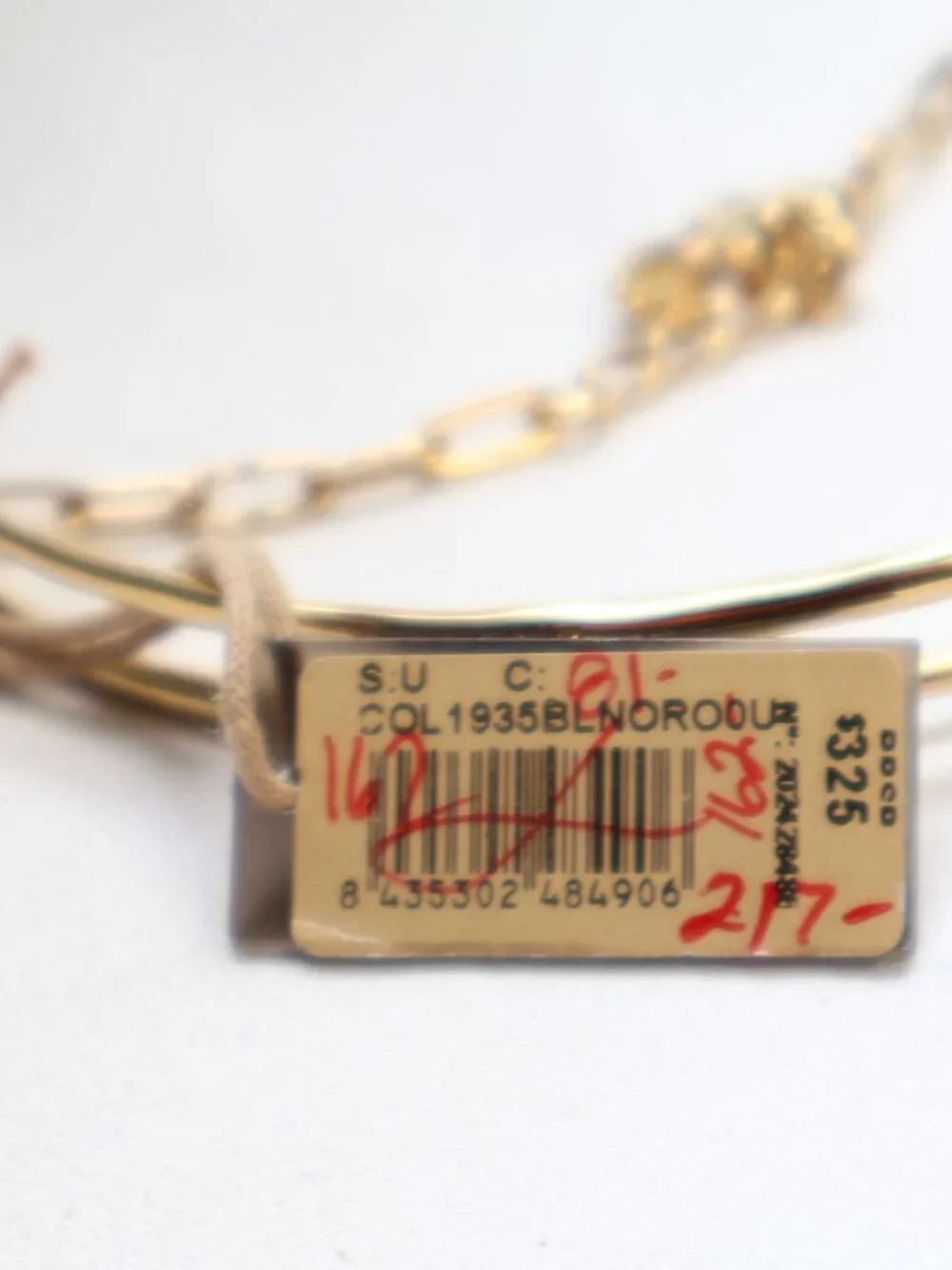 Uno de 50 Gold Tone Clear Crystal Collar Necklace $325 - Picture 4 of 4